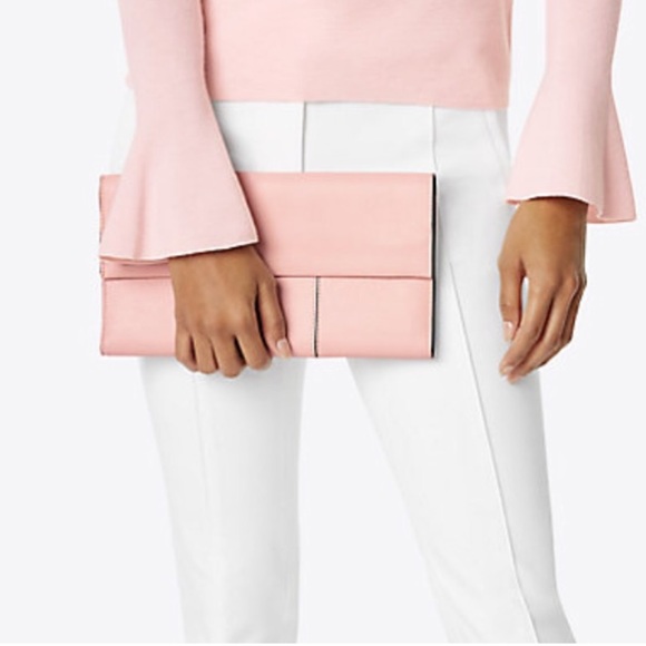 Tory Burch Handbags - TORY BURCH T-Block Travel Clutch - Shell Pink - 44306